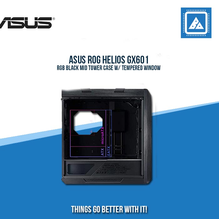 ASUS ROG HELIOS GX601 RGB BLACK MID TOWER CASE W/ TEMPERED WINDOW ASUS ROG HELIOS GX601 RGB BLACK MID TOWER CASE W/ TEMPERED WINDOW